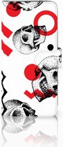 iPhone 7 Plus | 8 Plus Bookcase Hoesje Skull Red