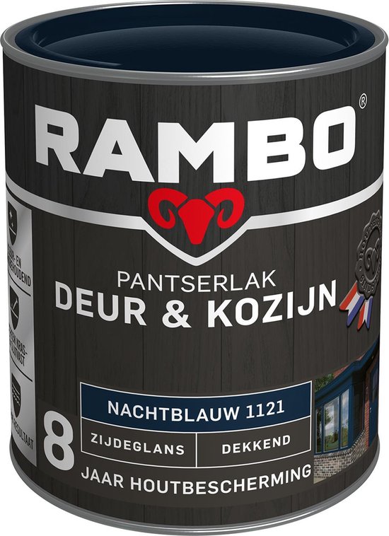 Rambo Pantserlak Deur & Kozijn Zijdeglans Dekkend - Goed Reinigbaar - Nachtblauw - 0.75L