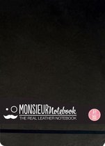 Monsieur Notebook Leather Journal - Landscape Black Watercolor Large