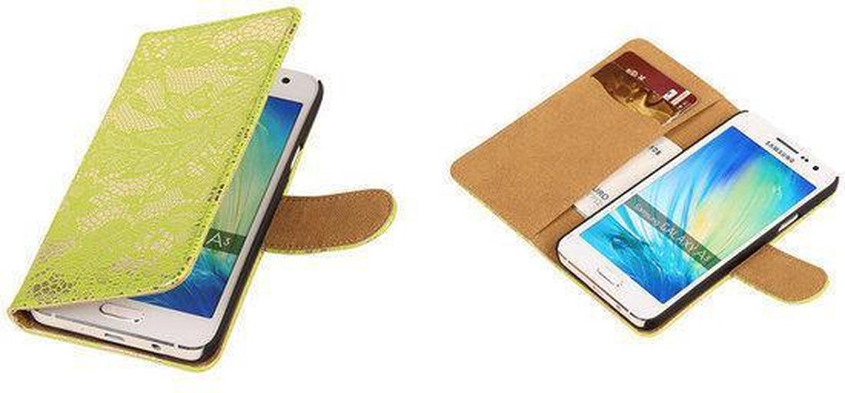 Lace Groen Samsung Galaxy A3 Hoesjes Book/Wallet Case/Cover