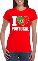 Rood I love Portugal fan shirt dames L