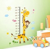 Vrolijke Premium Prachtige Muursticker Giraffe met Lengtemaat Dieren - Muursticker Giraffe Lengtemaat met Dieren voor Kinderkamer-Woonkamer V2