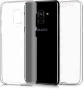 DrPhone Samsung A8+ (Plus) 2018 Dual TPU Case - 360 Graden Cover - 2 in 1 Hoes - Voor en Achter Volledig Bescherming -