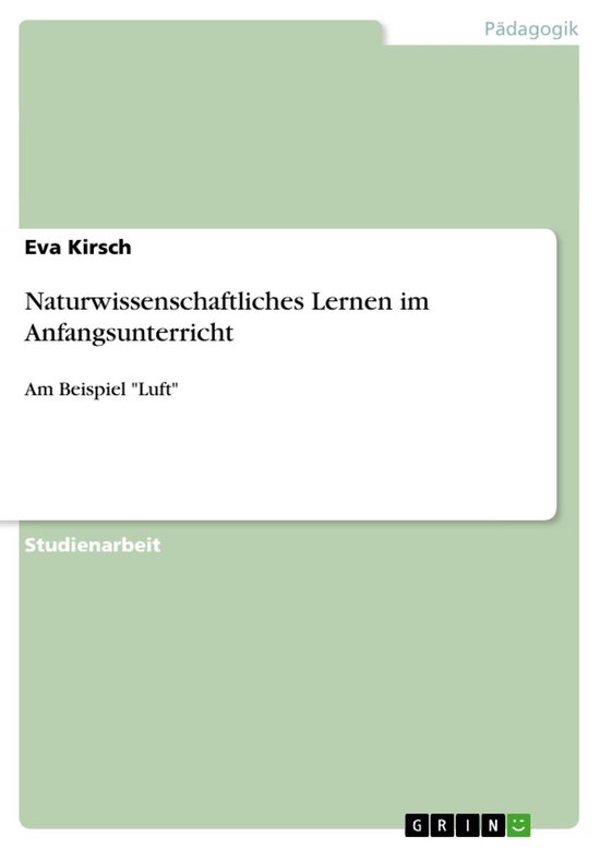 Naturwissenschaftliches Lernen im Anfangsunterricht - cover