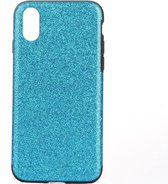 Shop4 - iPhone Xs Hoesje - Zachte Back Case Glitter Blauw
