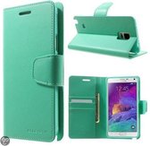Goospery Sonata Leather case hoesje Samsung Galaxy Note 4 Mint Groen