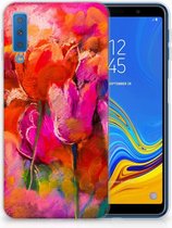 TPU Hoesje Geschikt voor Samsung Galaxy A7 (2018) Design Tulpen