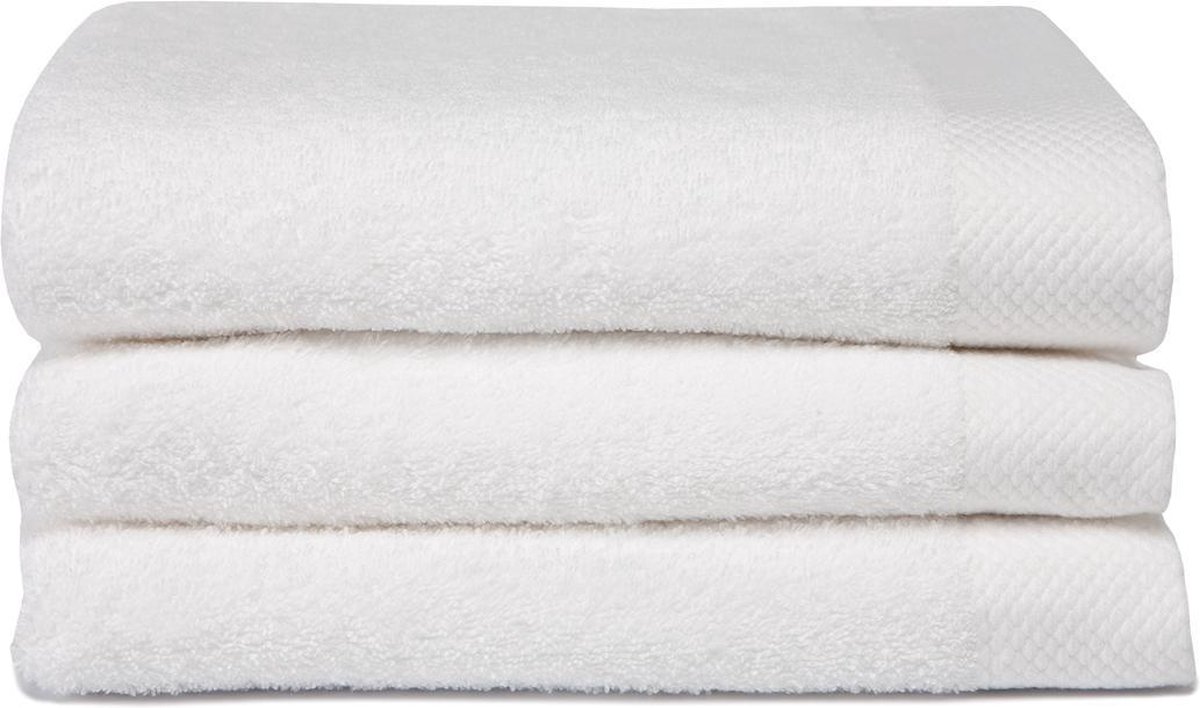 Seahorse Pure Badhanddoek - Set van 3 - Katoen - Superzacht - Badstof - 60x110 cm - Wit