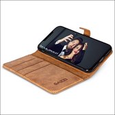 Gazzi Lederen iPhone X / Xs Cover - BookCase - Cognac Brown