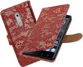 BestCases.nl Nokia 5 Lace booktype hoesje Rood