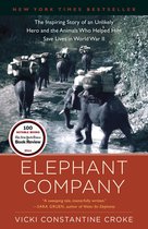 Boekomslag van 'Elephant Company' met olifanten die vracht dragen, "New York Times Bestseller"
