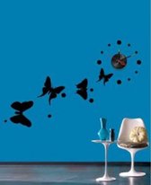 Klok muursticker - thema vlinders