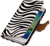 Mobieletelefoonhoesje.nl - Samsung Galaxy A3 Hoesje Zebra Bookstyle Wit