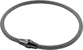 Silventi 910470524 - Zilveren Koord Armband 3 mm - Magneetsluiting - 19 cm - Zwart