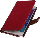 Washed Leer Bookstyle Wallet Case Hoesjes voor Galaxy S i9000 Roze