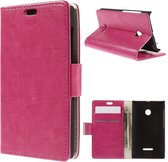 Roze agenda wallet case hoesje Microsoft Lumia 532