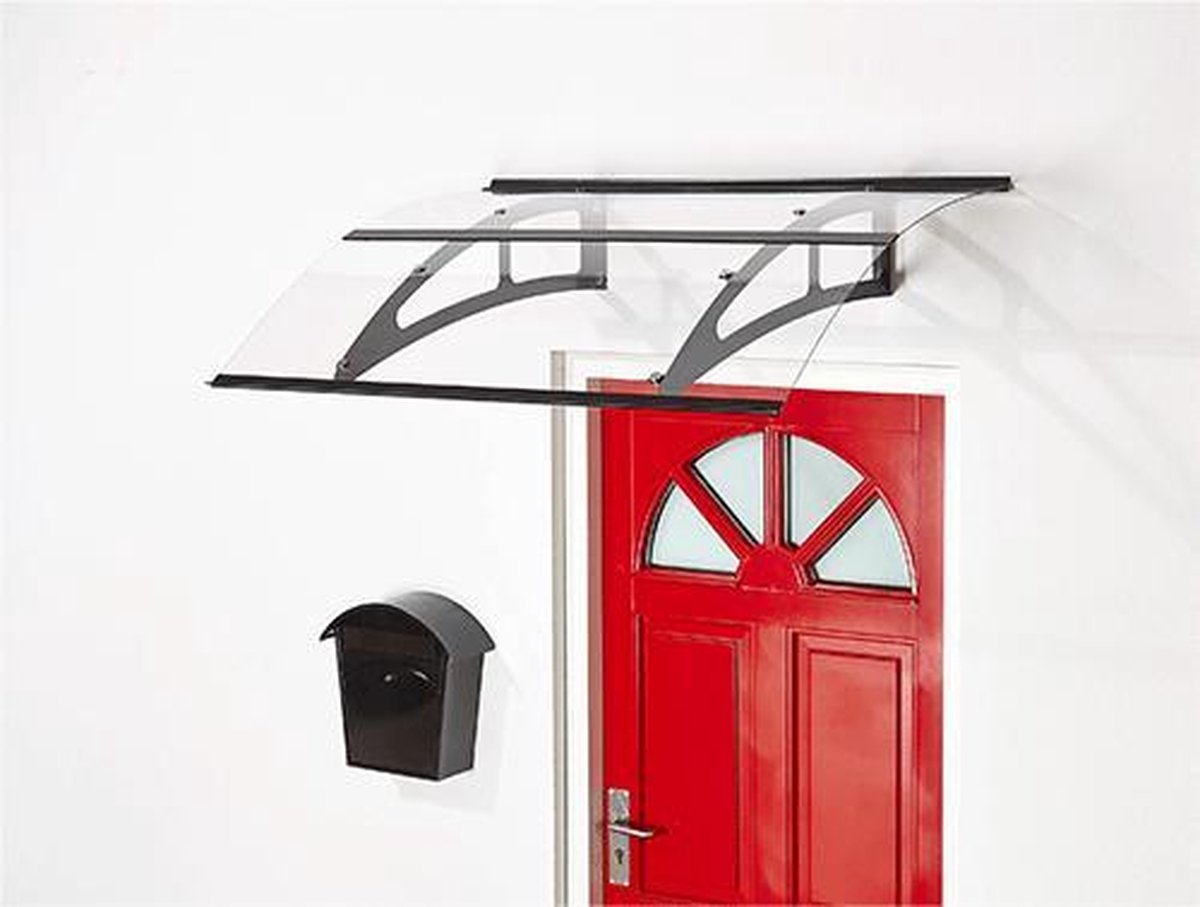 Luifel Voor Deur En Raam, 40/60/80/90/100/140/180/200cm Gebogen Deurluifel, Polycarbonaat Luifel Voor Buitentuin, Uv Bescherming/Stille, 100% Transparante Deurdak,40x250cm/16x98in