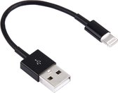 Oplader en Data USB Kabel voor iPad iPhone iPod 10cm.  Zwart