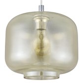 EGLO Vintage Brixham - Lampe à suspension - Ø250MM. - Chrome - Aluminium, Glas Ambre