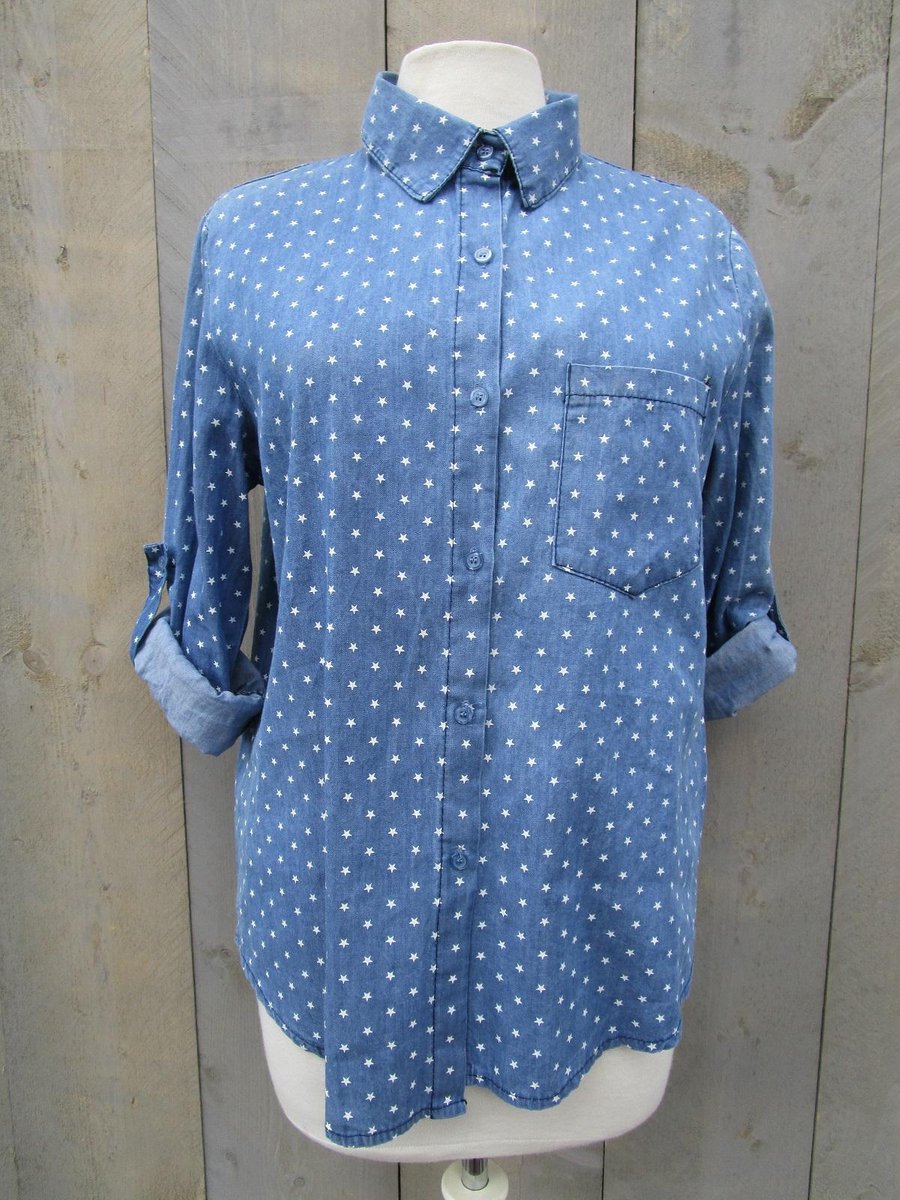 Denim blouse met sterren - one size - past t/m maat 40 | bol.com