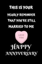 This Is Your Yearly Reminder That You're Still Married To Me Love You Happy Anniversary
