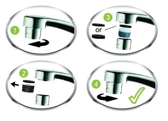 Ecosavers Waterbesparende Aerator Straalregelaar | Water Bespaarder | Mixed water met lucht waardoor minder water benodigd is