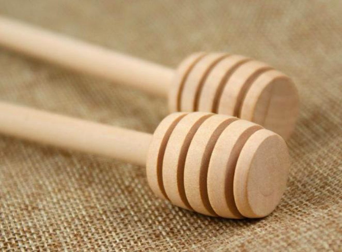 4 pièces Cuillère à miel en bois naturel (15cm) : : Cuisine et  maison