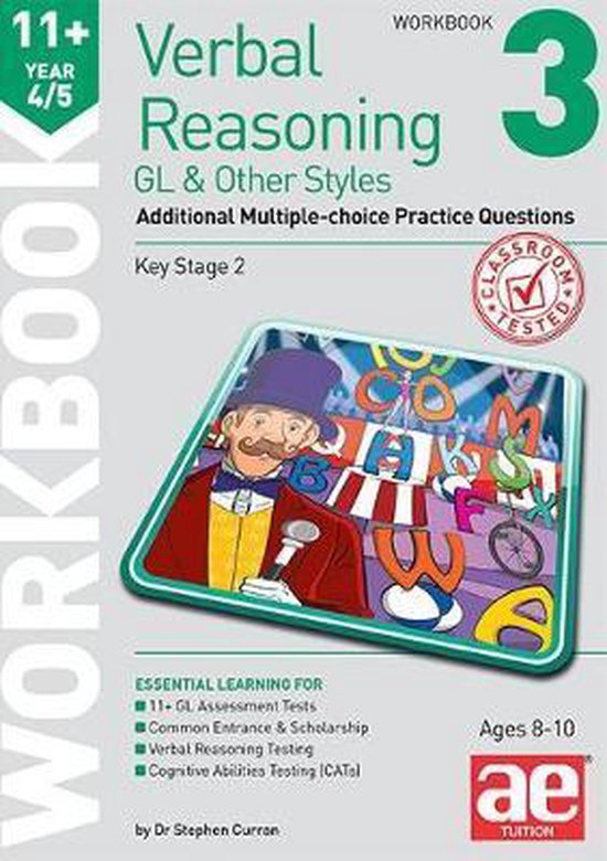 11+ Verbal Reasoning Year 4/5 GL & Other Styles Workbook 3 - cover