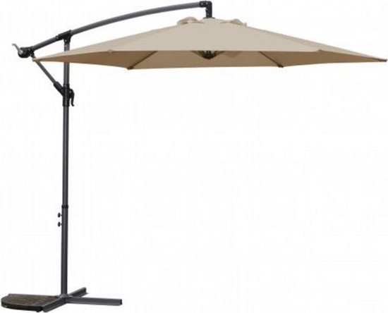 Ga door Hoeveelheid van Geniet Parasol, zweefparasol 300cm, zwevende parasol, zonnescherm taupe | bol.com