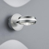 TRIO, Wand lamp, Leicester incl. 2 x LED,SMD,4,0 Watt,3000K,360 Lm. SMD Glas, Transparant helder, Armatuur: Metaal, Nikkel mat Ø:11,0cm, Ø:17,0cm Lichtpunt boven en onder,Dimbaar v