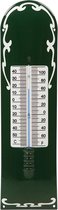 Thermometer emaille groen deco 12x43cm