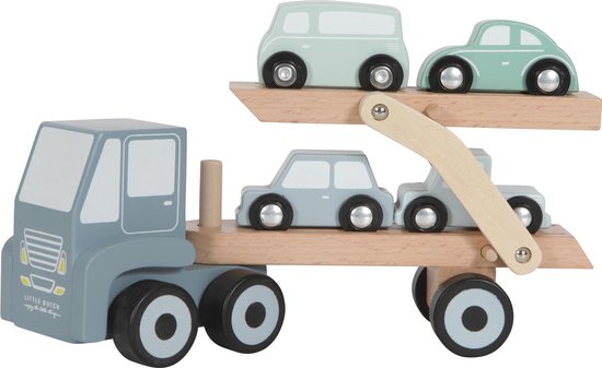 Afbeelding van Little Dutch Speelgoed Houten Transportwagen -  Mint speelgoed
