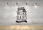 Muursticker - Work Hard - 50x67 - Zwart