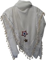Jessidress Stoer Meiden en Dames Sjaal met pailletten 137x137 cm - Wit