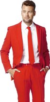 OppoSuits Red Devil - Mannen Kostuum - Rood - Feest - Maat 44
