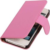 Roze Book Case Effen design geschikt voor Apple iPhone 5/5s/SE