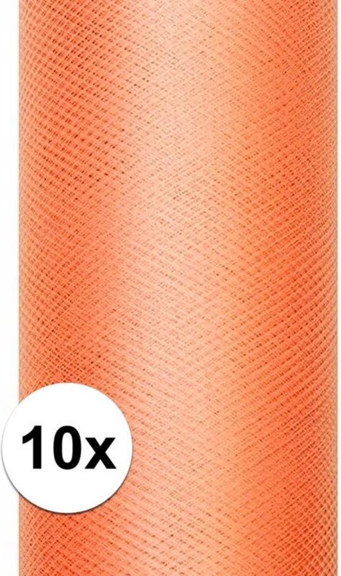 Verplicht verlangen marmeren 10x rollen tule stof oranje 0,15 x 9 meter | bol.com