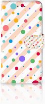 Geschikt voor Samsung Galaxy A6 Plus 2018 Bookcase Hoesje Design Dots
