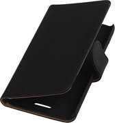 HTC One E8 - Effen Zwart Booktype Wallet Hoesje