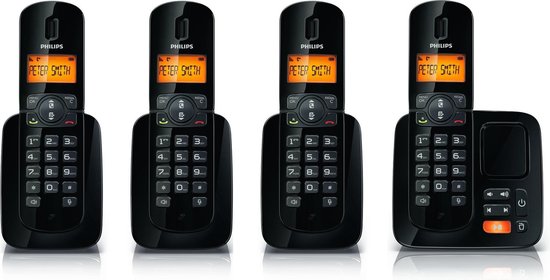 Philips CD1864B - Quatro DECT telefoon met antwoordapparaat- Zwart | bol
