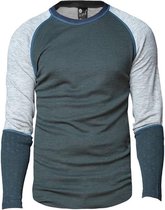 Geo Crew shirt merino wol – olijfgroen - maat L