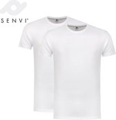 Senvi Basic T-Shirt Wit 2 Pack Maat M