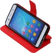 Rood Huawei Honor Y6 TPU wallet case - telefoonhoesje - smartphone hoesje - beschermhoes - book case - booktype hoesje HM Book