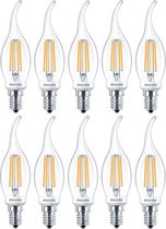 10 stuks - Philips LED Tip Kaarslamp 2-25W/827 E14 Helder 250lm