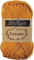 Scheepjes Catona - 383 Ginger Gold. PAK MET 10 BOLLEN a 50 GRAM. KL.NUM. 14. INCL. Gratis Digitale vinger haak en brei toerenteller