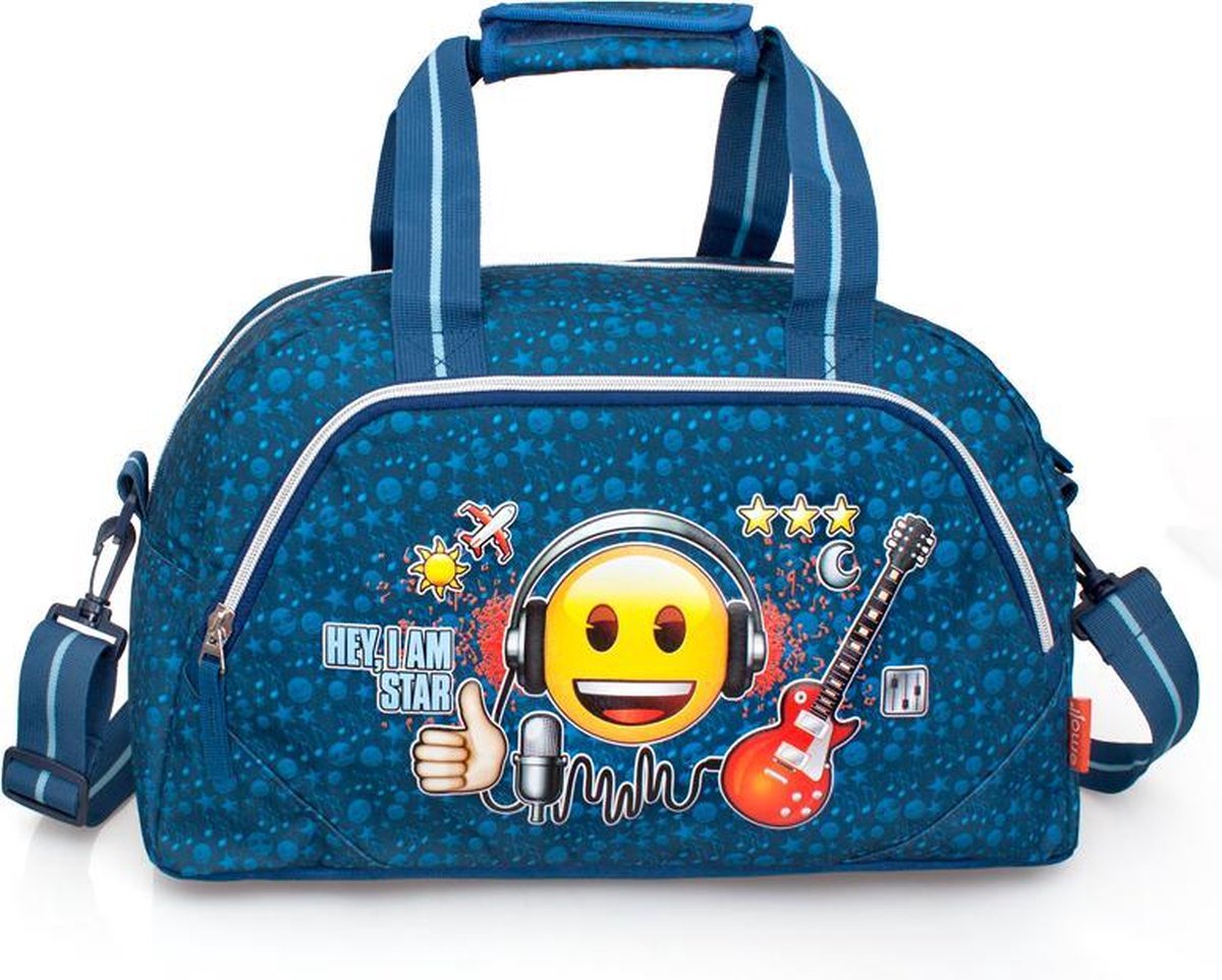 Emoji - Sporttas - Rockstar - Blauw - 45 cm