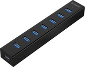 Orico - USB 3.0 hub met 7 poorten in mat zwart design met 1 meter 5Gbps USB 3.0 datakabel en extra stroom toevoer