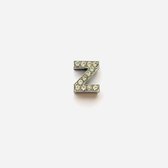 Metalen letter met zirkonia steentjes - Letter Z - Personaliseer zelf