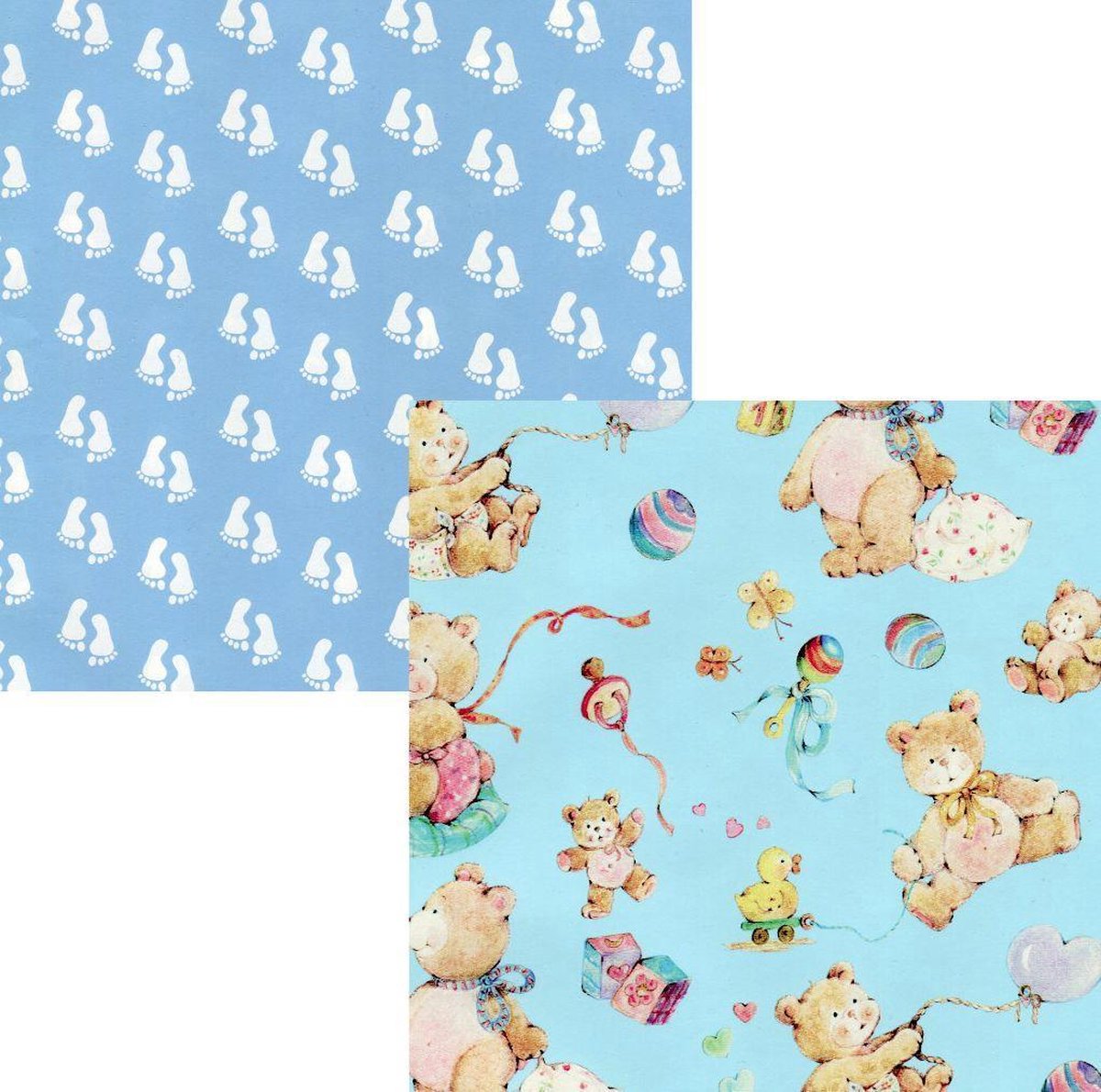 Loveinside Baby Boy Gift Bag met tissuepapier en wenskaart voor babyshower, nieuwe ouders en meer - blauw dierontwerp - 42 x 32 x 14,5 cm, 1 stuk