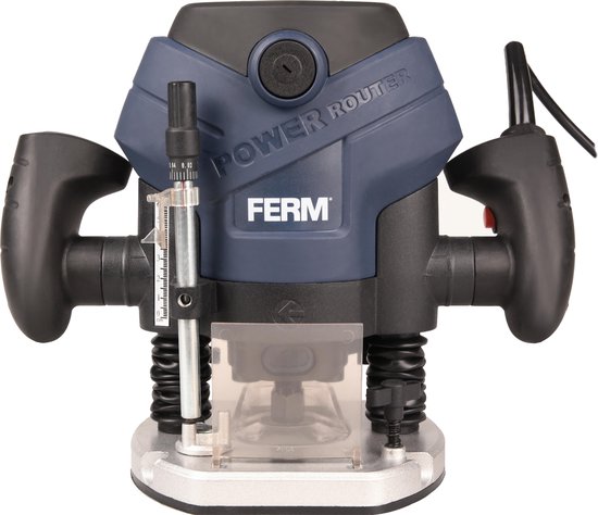 FERM - PRM1015 - Bovenfrees - 1300W - 2 Spantangen - 6mm - én - 8mm - Stofzuiger adapter - Ingebouwde - LED werkverlichting - Freesdiepte 60mm - Freesdiameter 30mm - 6-delige - Freesset - Parallelgeleider - Sjabloongeleider - Precisie bovenfrees